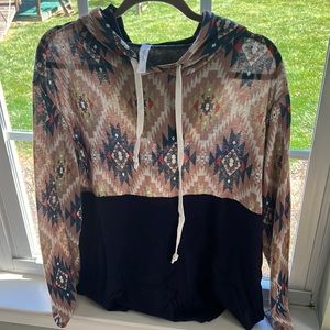 Lightweight Hacci Aztec Hoodie